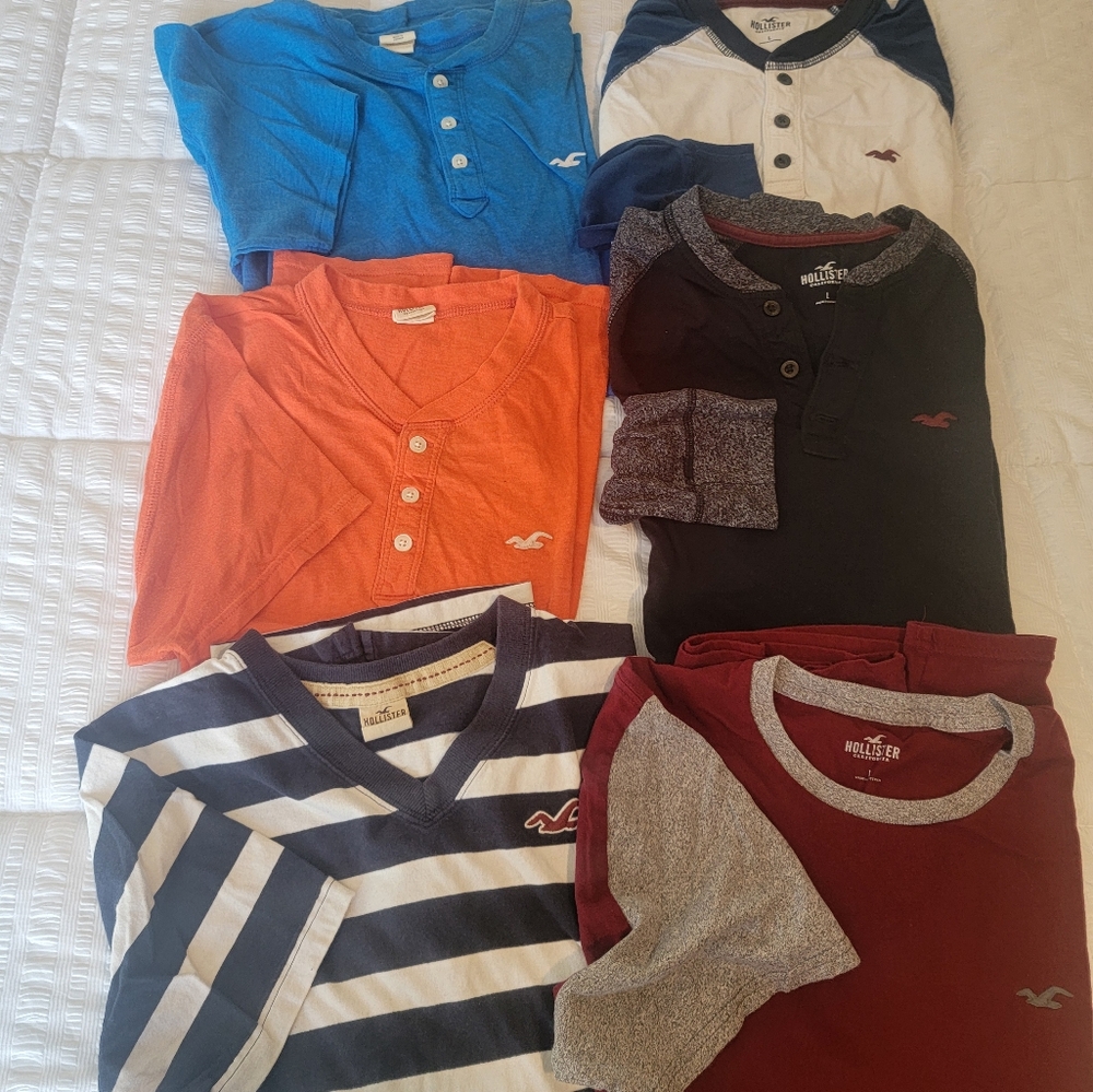 6 Hollister Mens Sz Lg Shirts